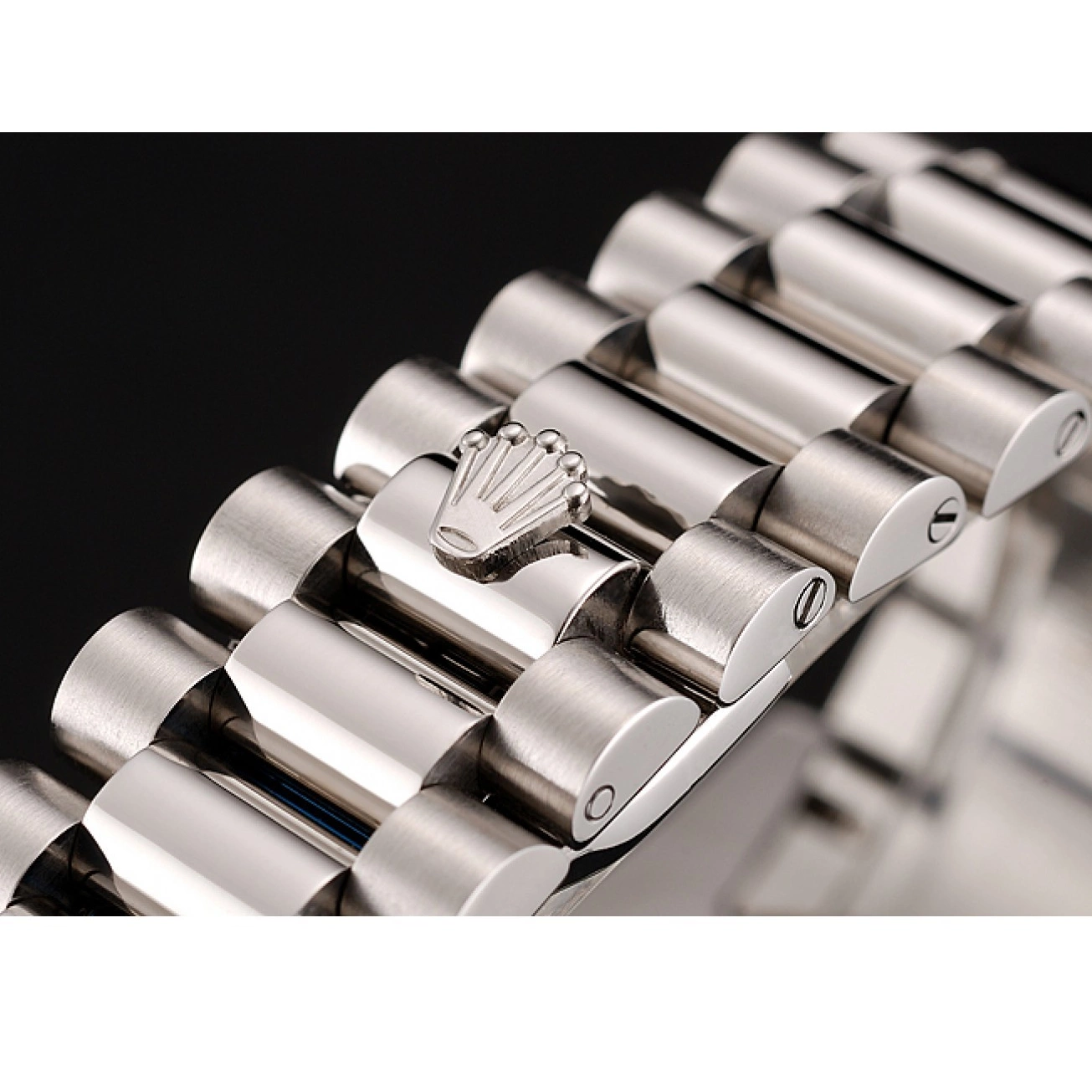 Good copy rolex watches Diamond Numerals Rolex Black Bracelet Day-Date Stainless Case 1453965 Steel Diamond Dial Swiss 0605